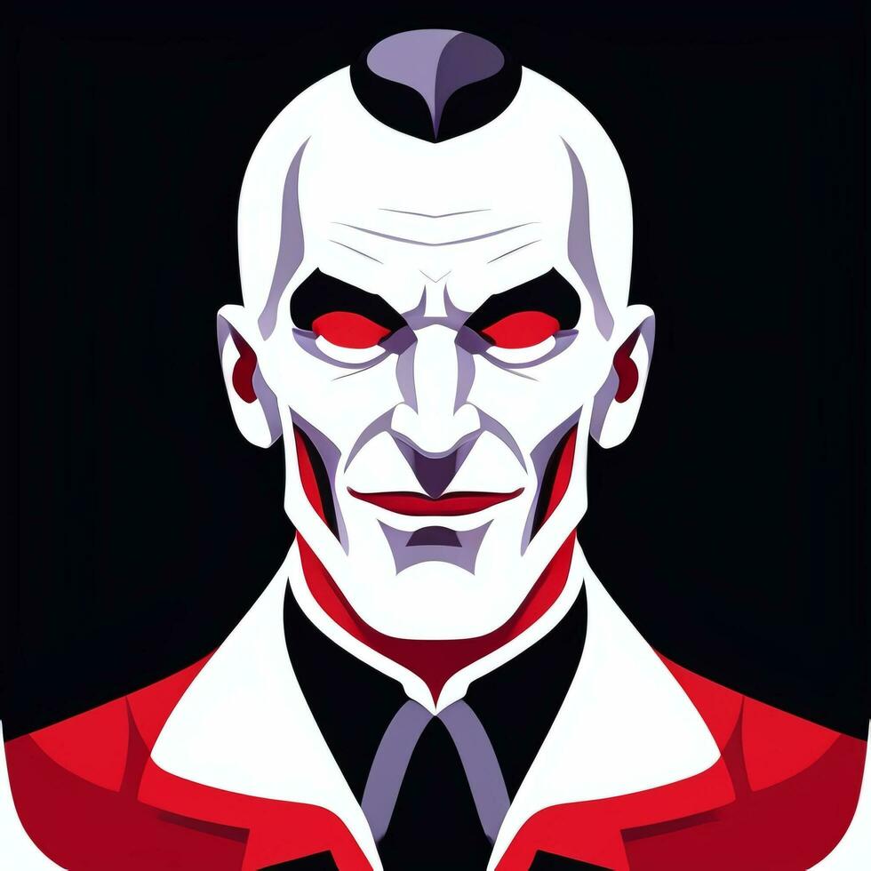 ai gegenereerd dracula vampier avatar gamer icoon klem kunst sticker decoratie gemakkelijk achtergrond foto