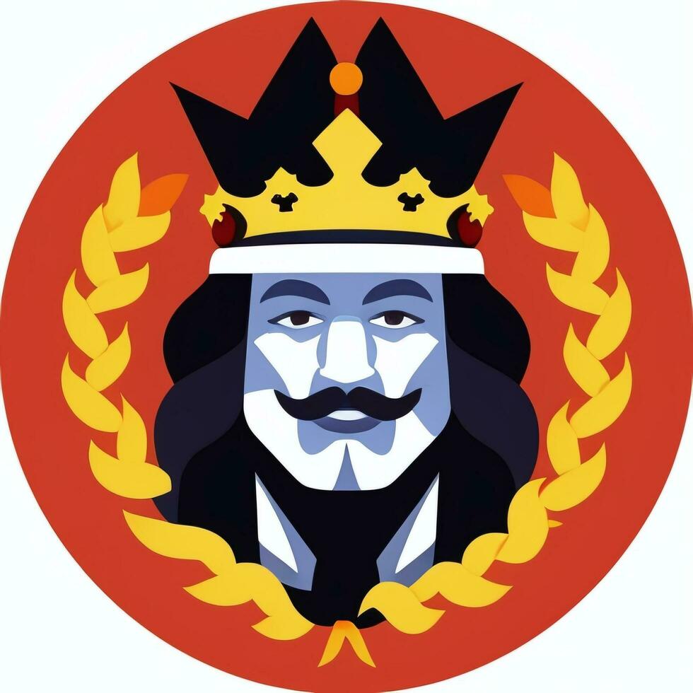 ai gegenereerd koning avatar gamer icoon klem kunst sticker decoratie gemakkelijk achtergrond foto