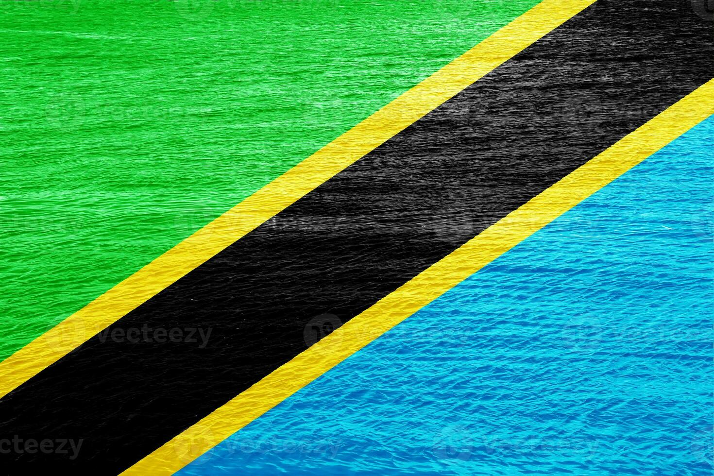 vlag van Verenigde republiek van Tanzania Aan een getextureerde achtergrond. concept collage. foto