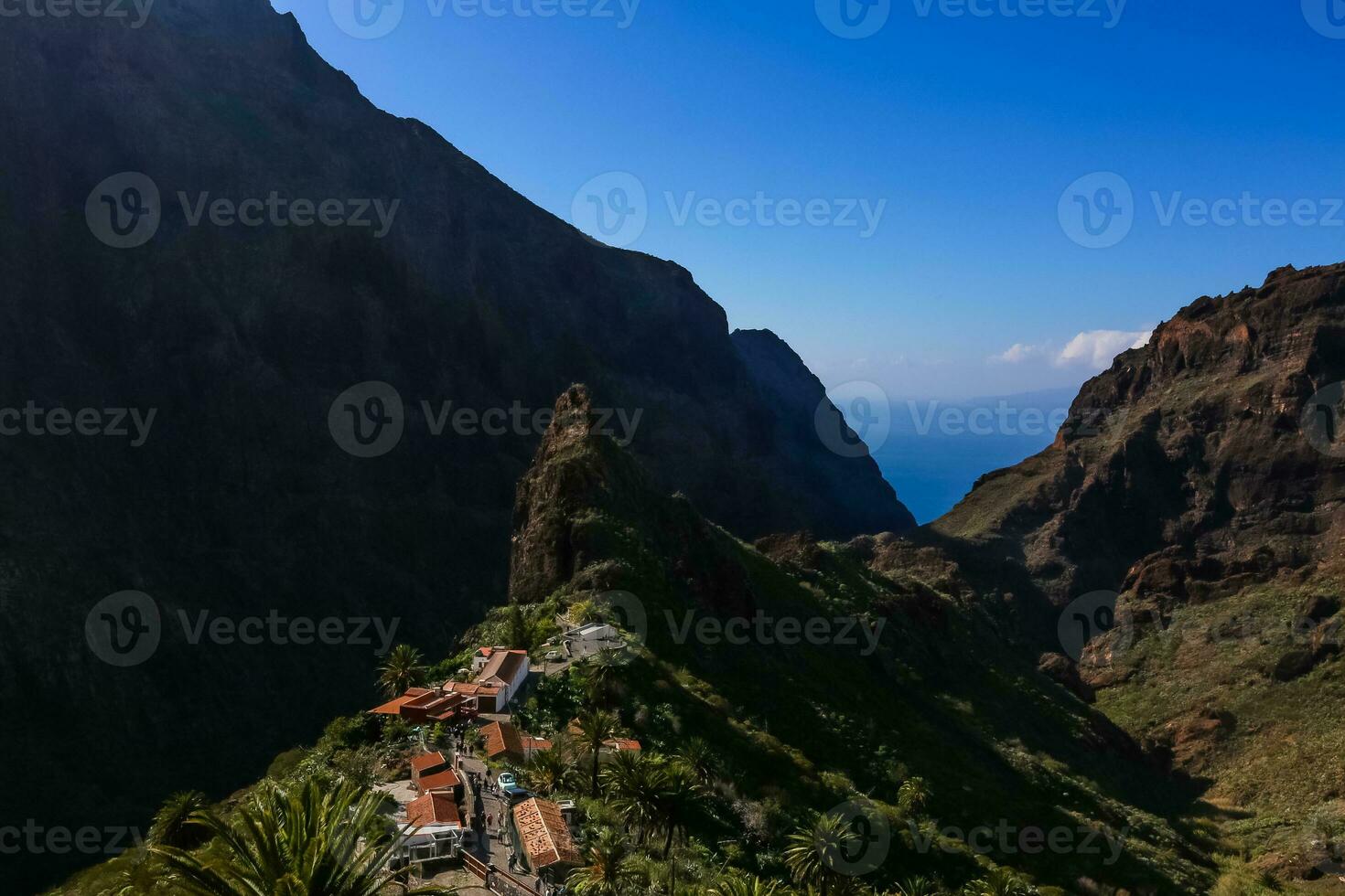 Spanje Tenerife dorp in de kloof masker foto