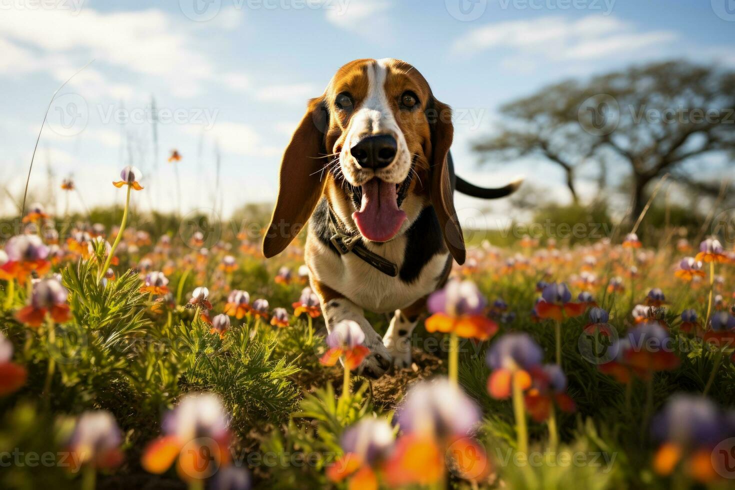 ai gegenereerd houten podium mockup staat leeg tegen een natuurlijk backdrop foto