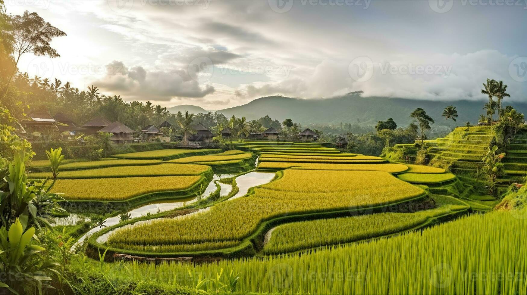 Bali, Indonesië, Azië, rijst- terrassen, rijst- velden, rijst- velden foto