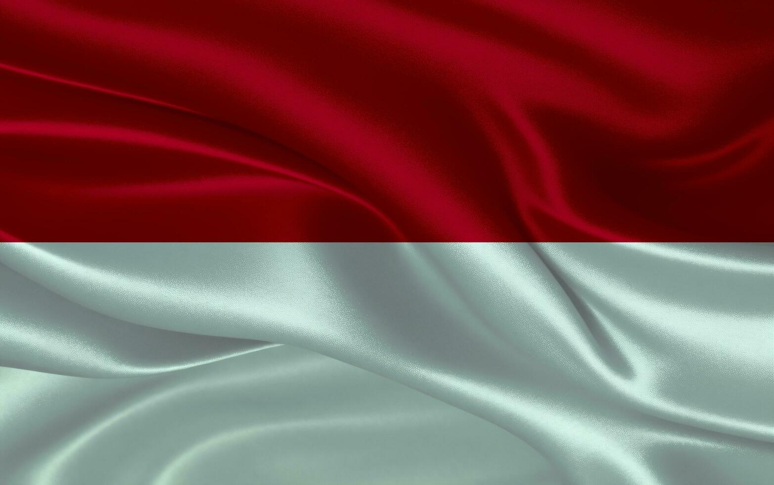 3d golvend realistisch zijde nationaal vlag van Indonesië. gelukkig nationaal dag Indonesië vlag achtergrond. dichtbij omhoog foto