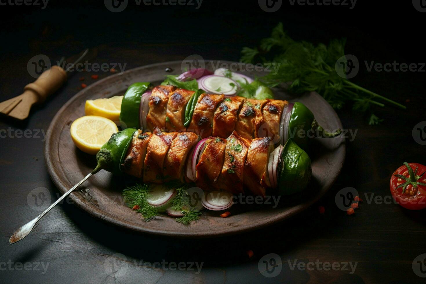 sappig spies seekh kebab een watertanden mengsel van specerijen en gegrild goedheid ai gegenereerd foto