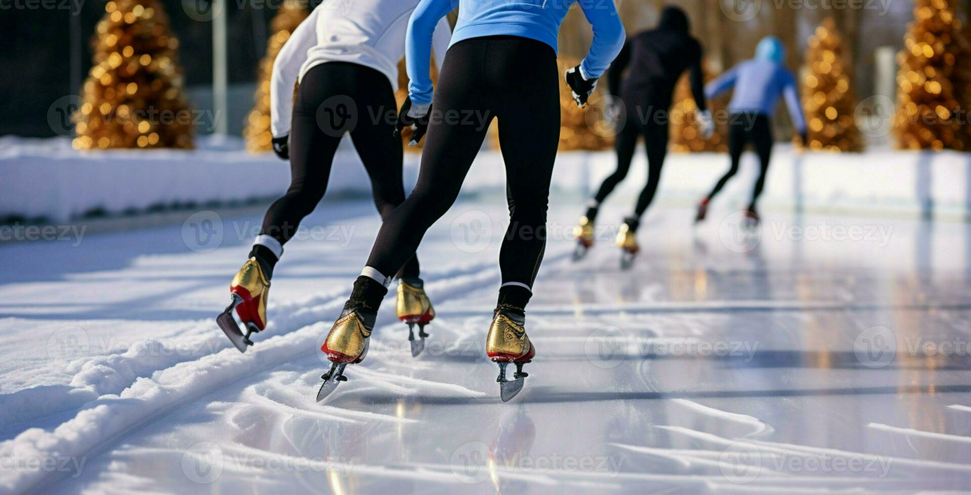 ai gegenereerd feestelijk ijs het schaatsen een winter vreugde dat vangt de Kerstmis geest ai gegenereerd foto