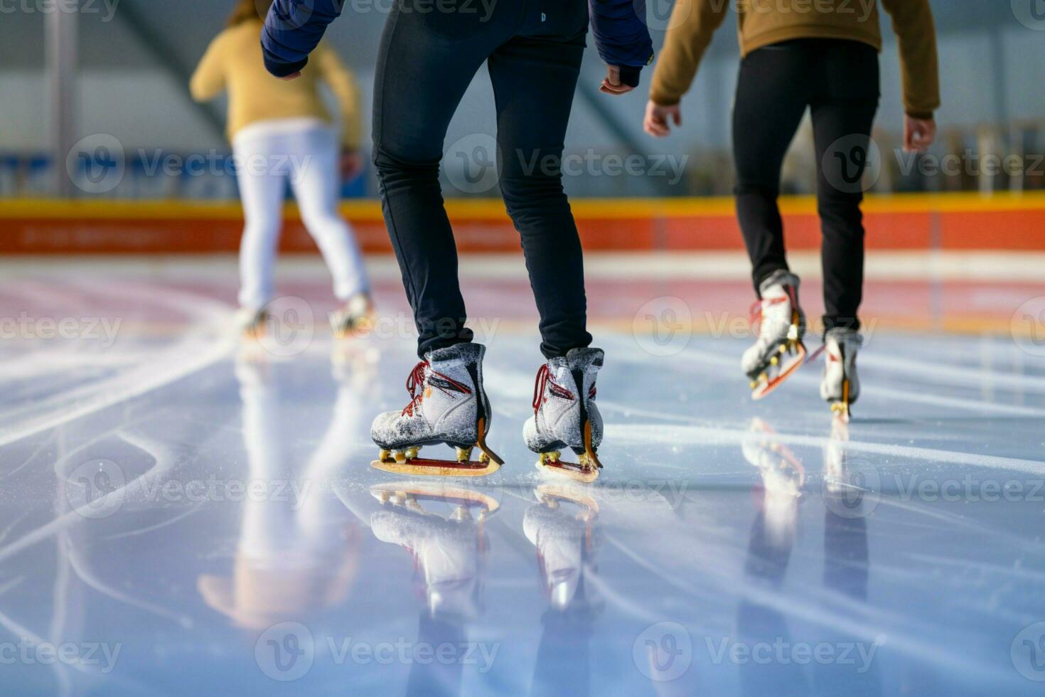 ai gegenereerd feestelijk ijs het schaatsen een winter vreugde dat vangt de Kerstmis geest ai gegenereerd foto