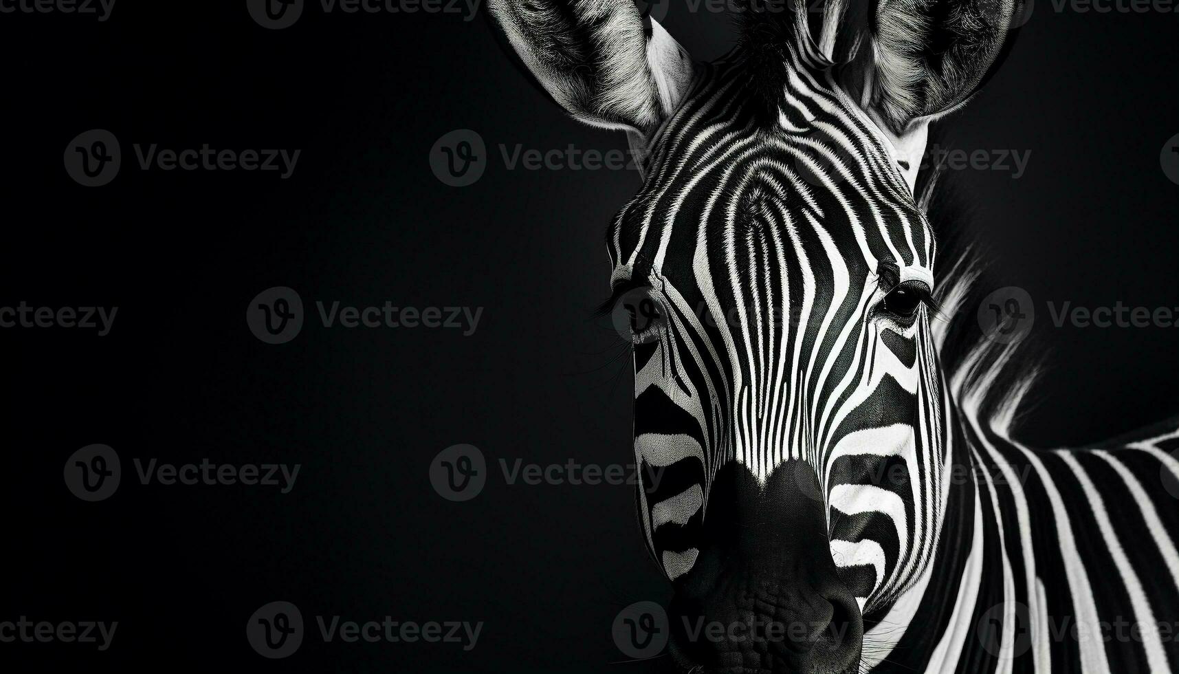 ai gegenereerd gestreept zebra in Afrika, een monochroom schoonheid in natuur gegenereerd door ai foto