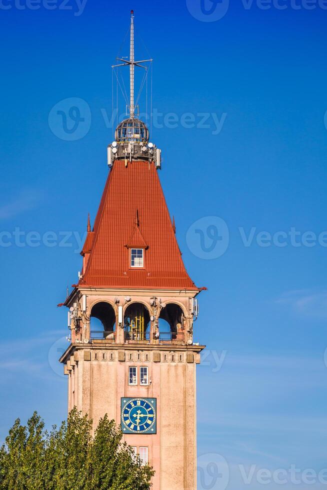 observatie toren van visser huis, gezichtspunt in wladyslawowo, Pommeren, Polen foto