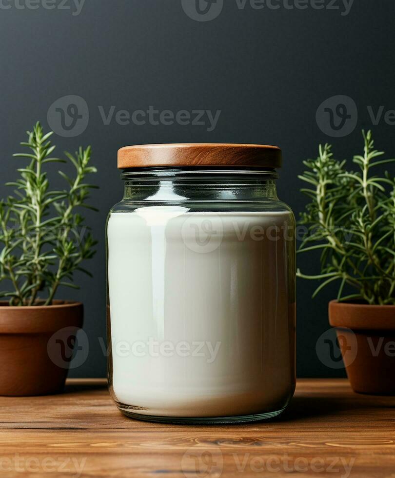 ai gegenereerd vernieuwend verpakking mockup ontwerpen voor glas potten - ai gegenereerd foto