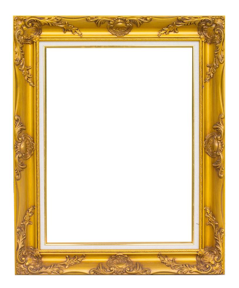 antiek gouden frame geïsoleerd op een witte achtergrond foto