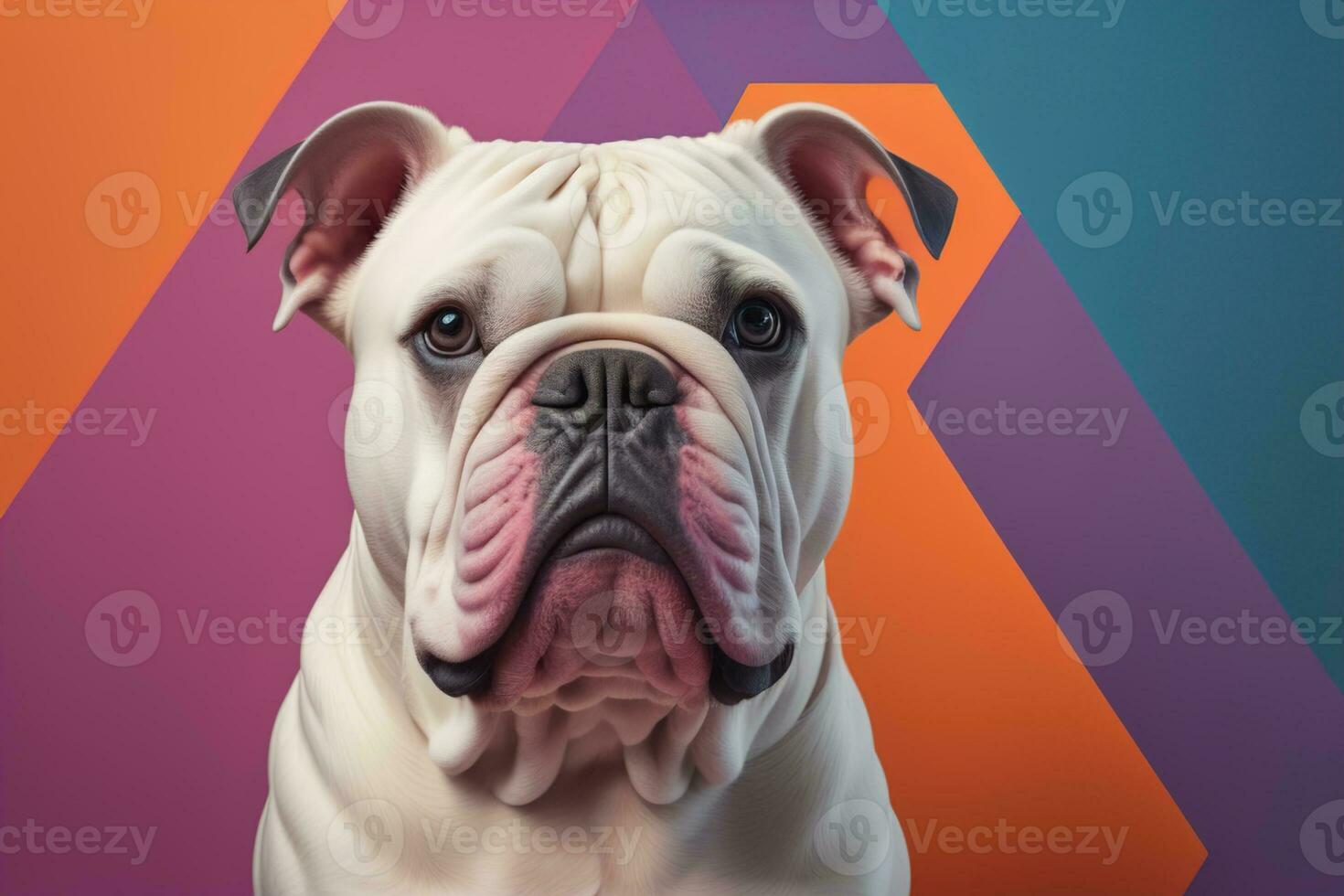 ai gegenereerd wit labrador retriever hond portret Aan een solide kleur achtergrond. studio schot. generatief ai foto