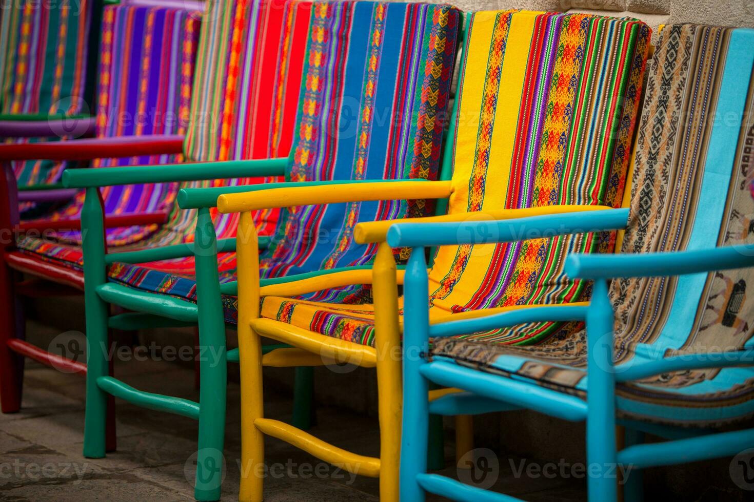 kleurrijk Peruaanse stoelen foto