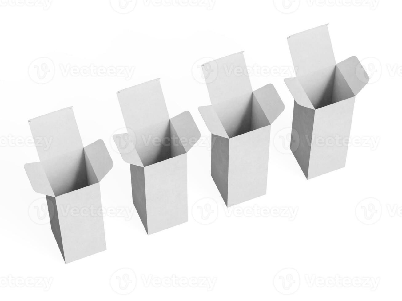 doos verpakking wit kleur en achtergrond karton papier met realistisch structuur foto
