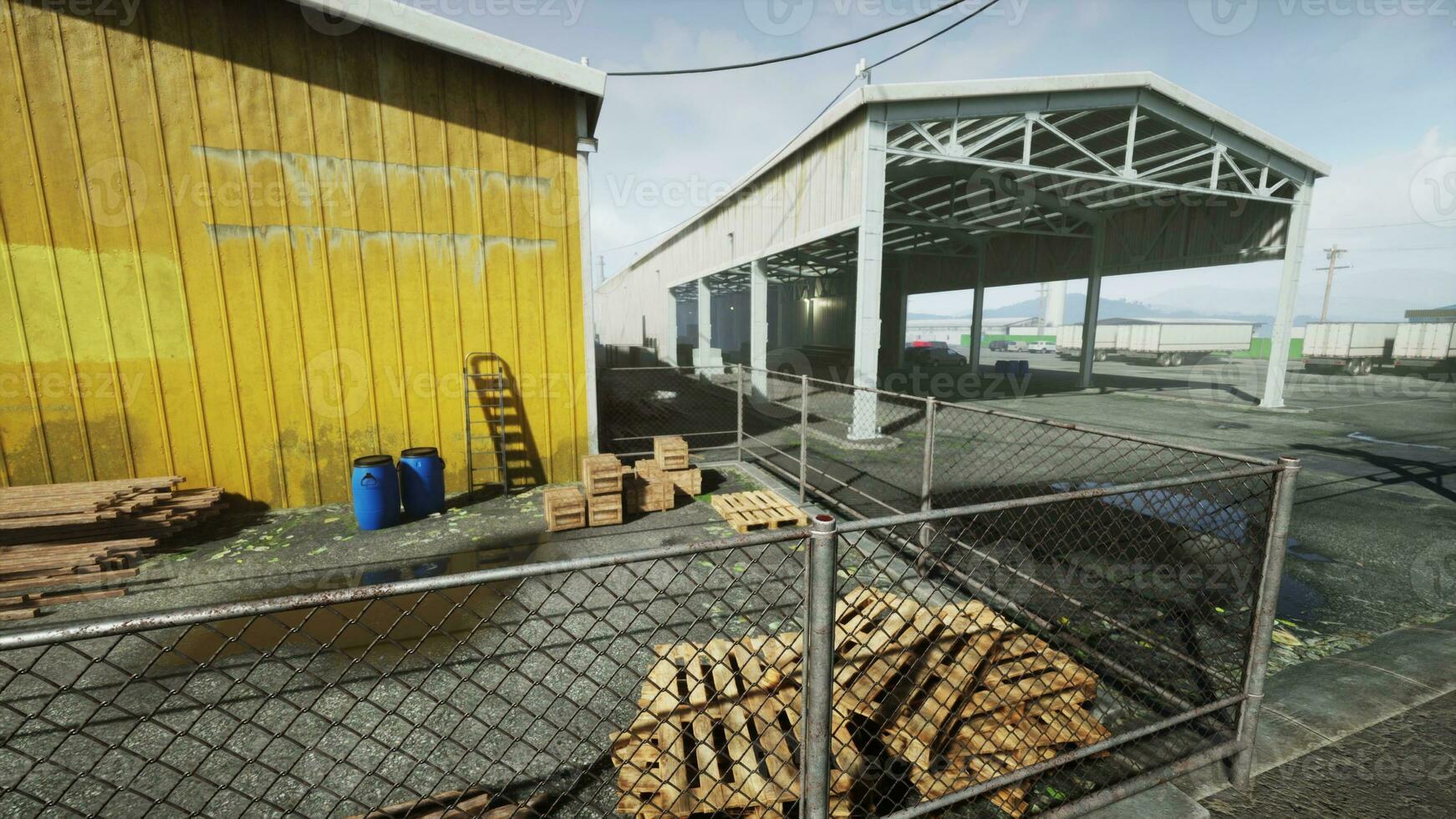 groot industrieel wijk Aan de buitenwijken van de stad foto