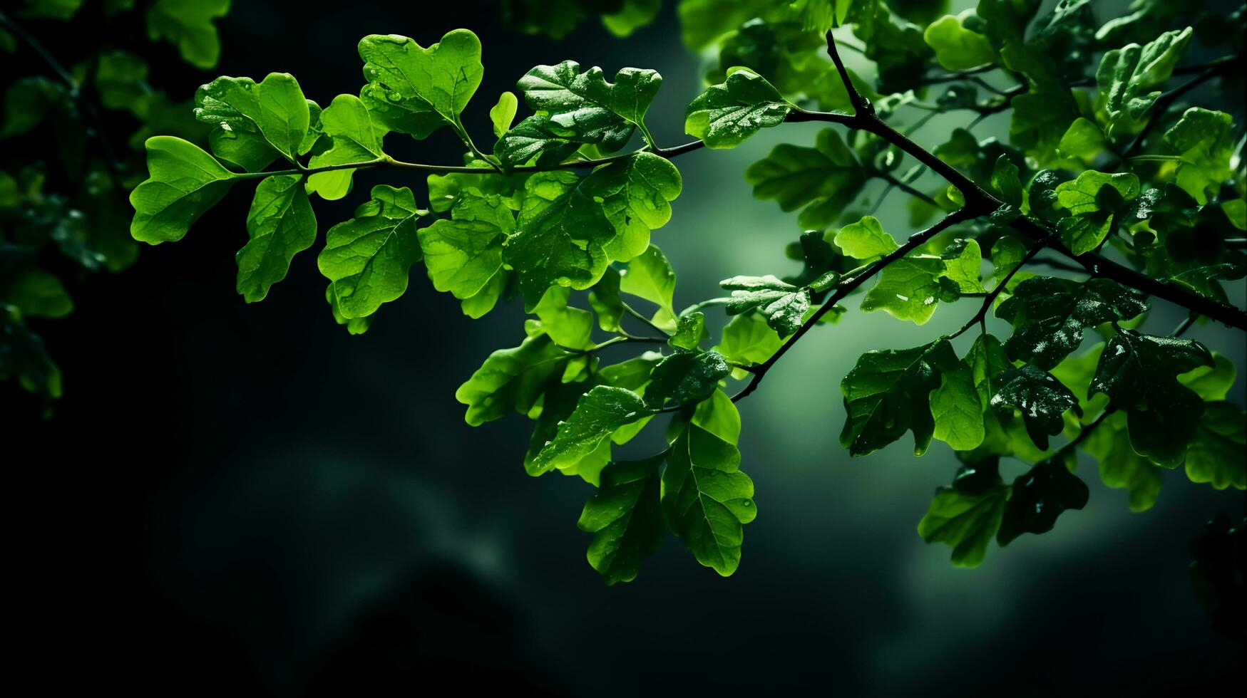 ai gegenereerd levendig groen detailopname natuurlijk achtergrond van boom bladeren ideaal voor gebladerte structuur ontwerpen, ai gegenereerd foto