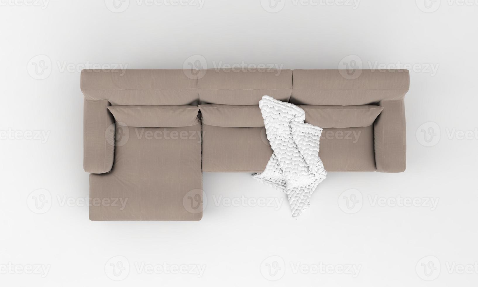 bank bovenaanzicht meubels 3D-rendering foto
