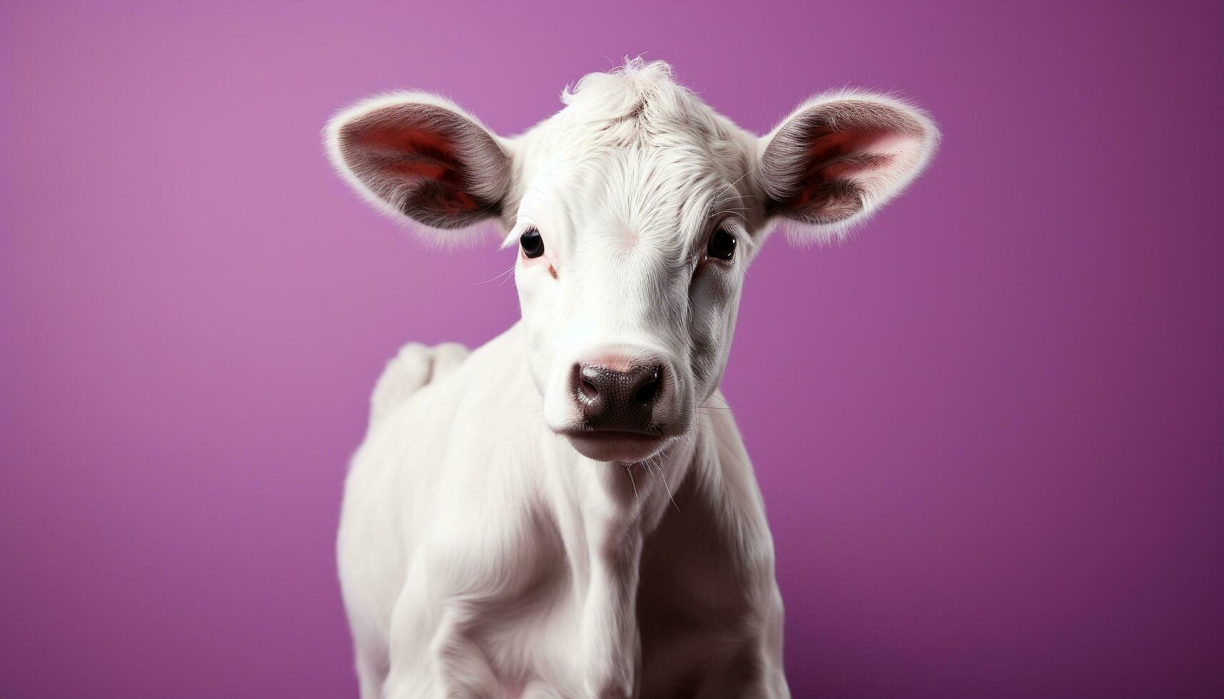 ai gegenereerd schattig lam begrazing in groen weide Aan een boerderij gegenereerd door ai foto