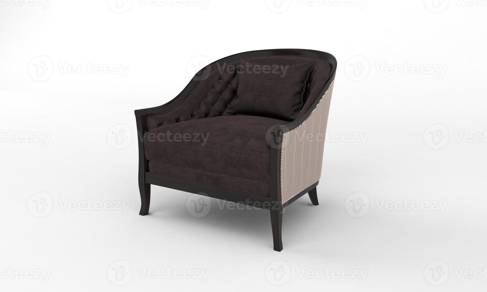 enkele bank stoel zijaanzicht meubels 3D-rendering foto