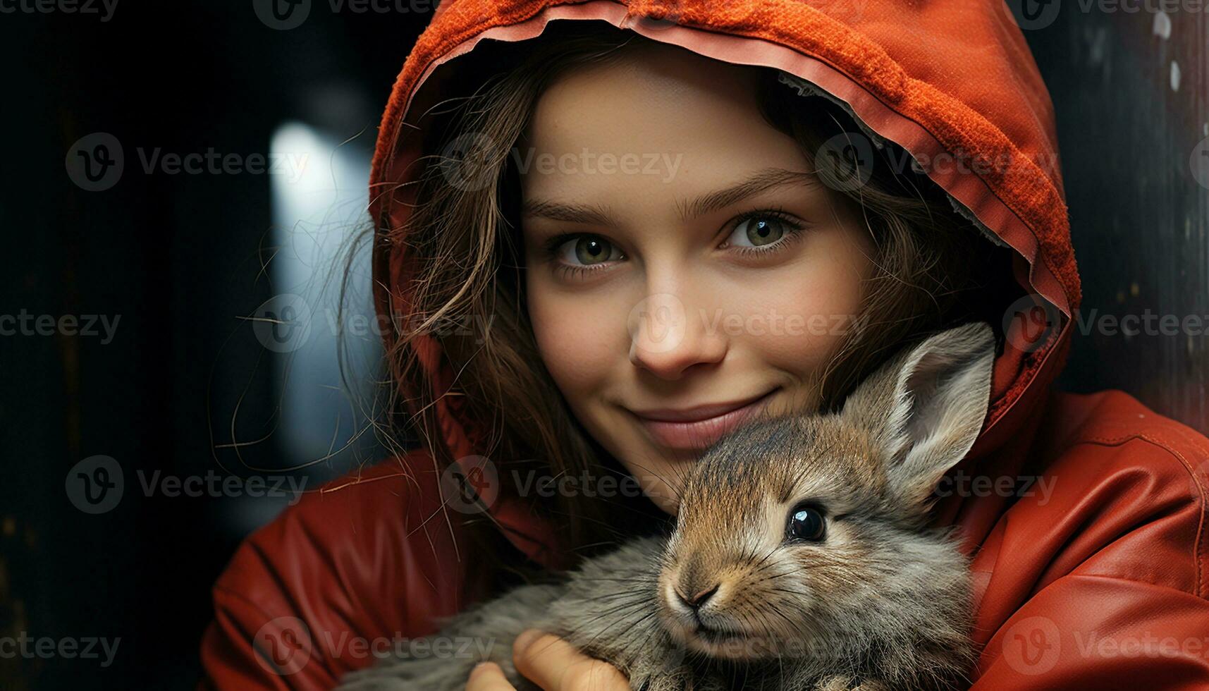 ai gegenereerd schattig mannen omarmen klein harig huisdieren, buitenshuis, glimlachen met geluk gegenereerd door ai foto