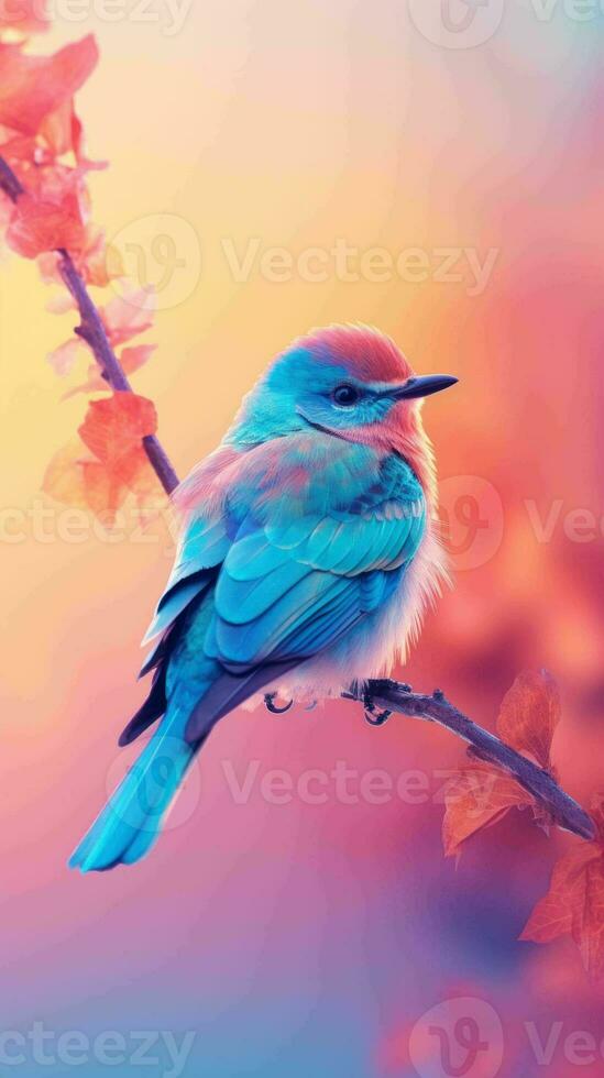 ai gegenereerd pastel mooi en lief vogel foto