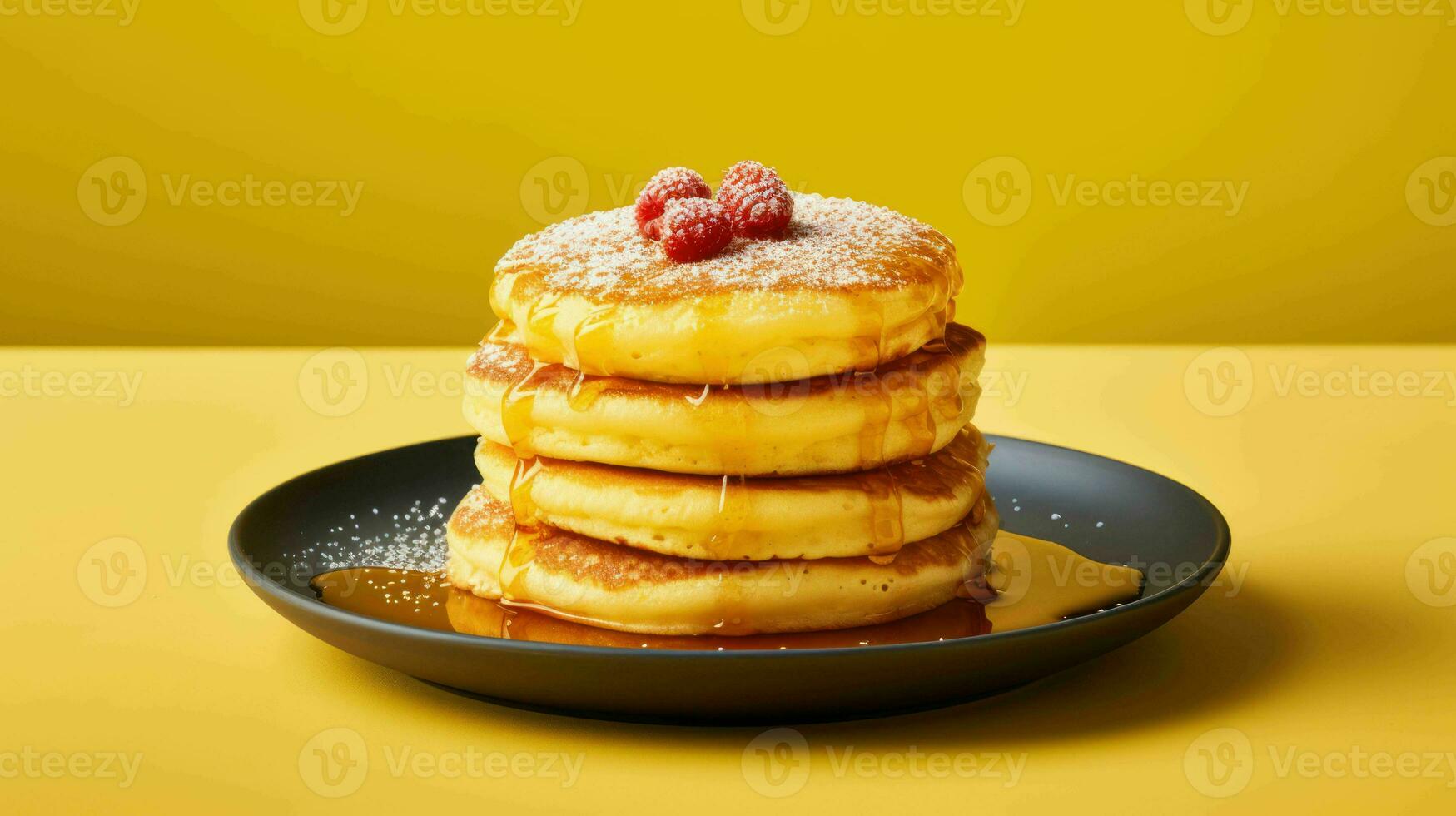 ai gegenereerd heerlijk pluizig Japans soufflé pannekoeken foto