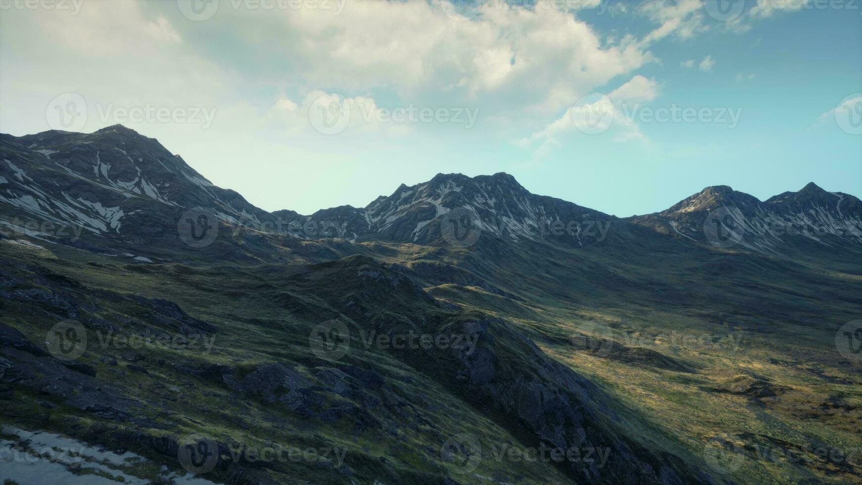 een adembenemend berg uitzicht van boven een heuvel foto