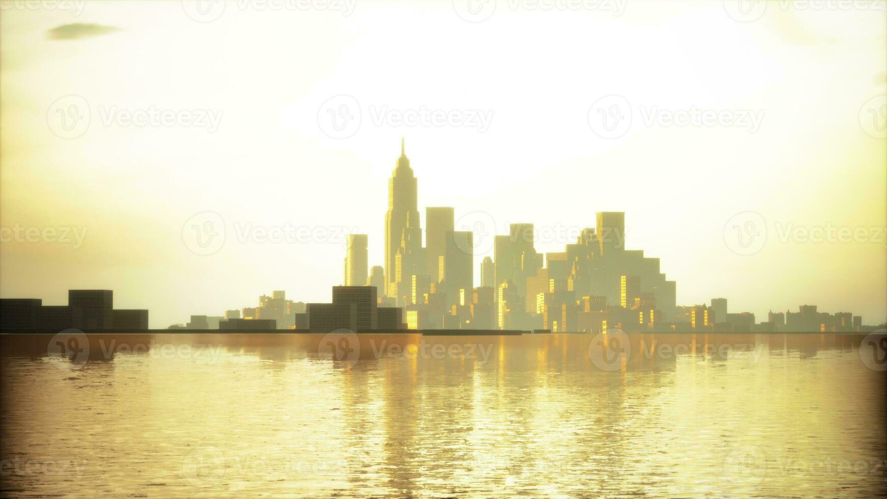 mystiek panoramisch visie van bedrijf baai met Purper zonsopkomst foto