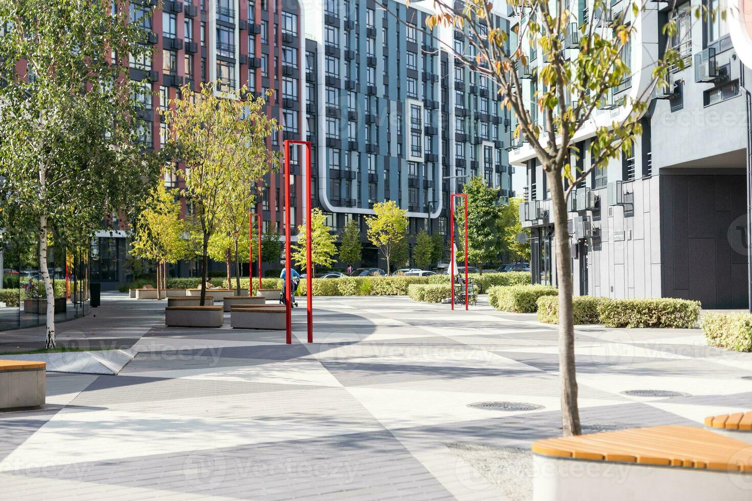 een visie van modern appartementen in de centrum foto