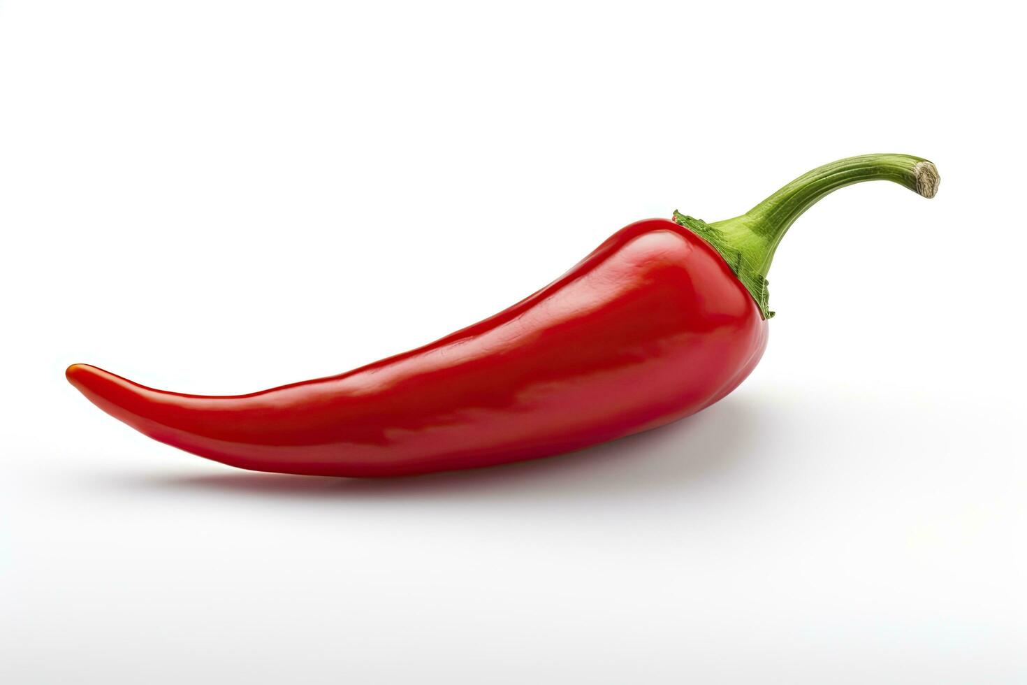 ai gegenereerd een rood Chili peper is geïsoleerd Aan een wit achtergrond. ai gegenereerd foto