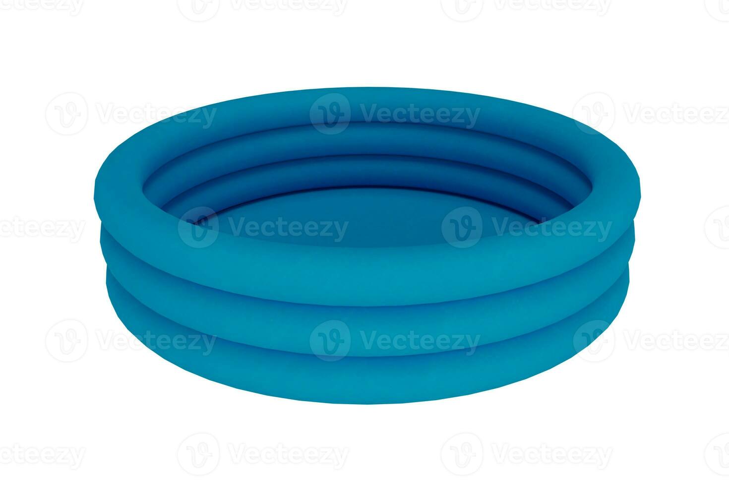 3d renderen blauw circulaire opblaasbaar zwembad foto