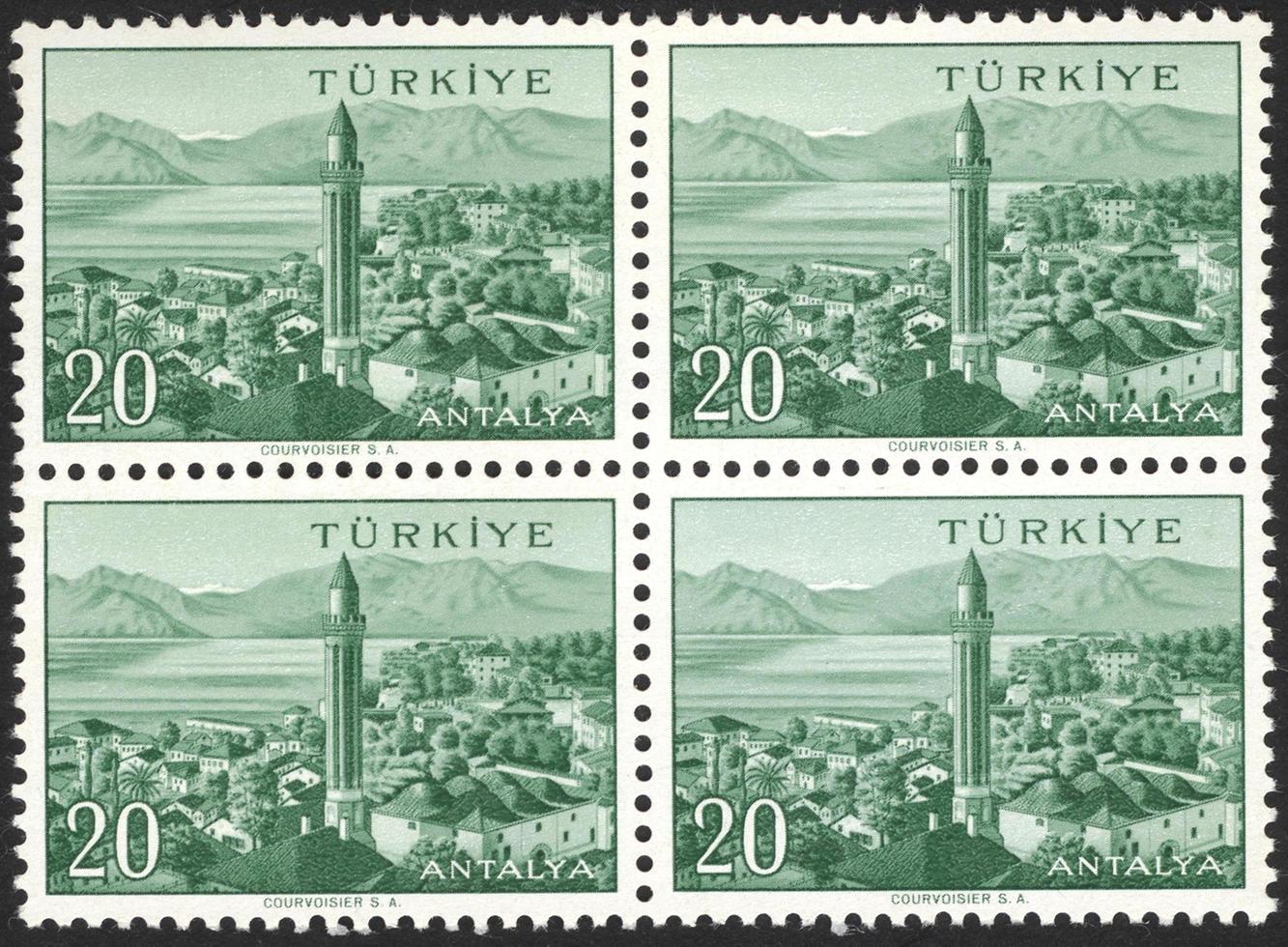 turkije, 2021 - vintage turkije postzegel foto
