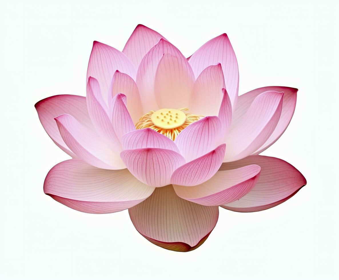 ai gegenereerd lotus bloem Aan wit achtergrond. ai gegenereerd foto
