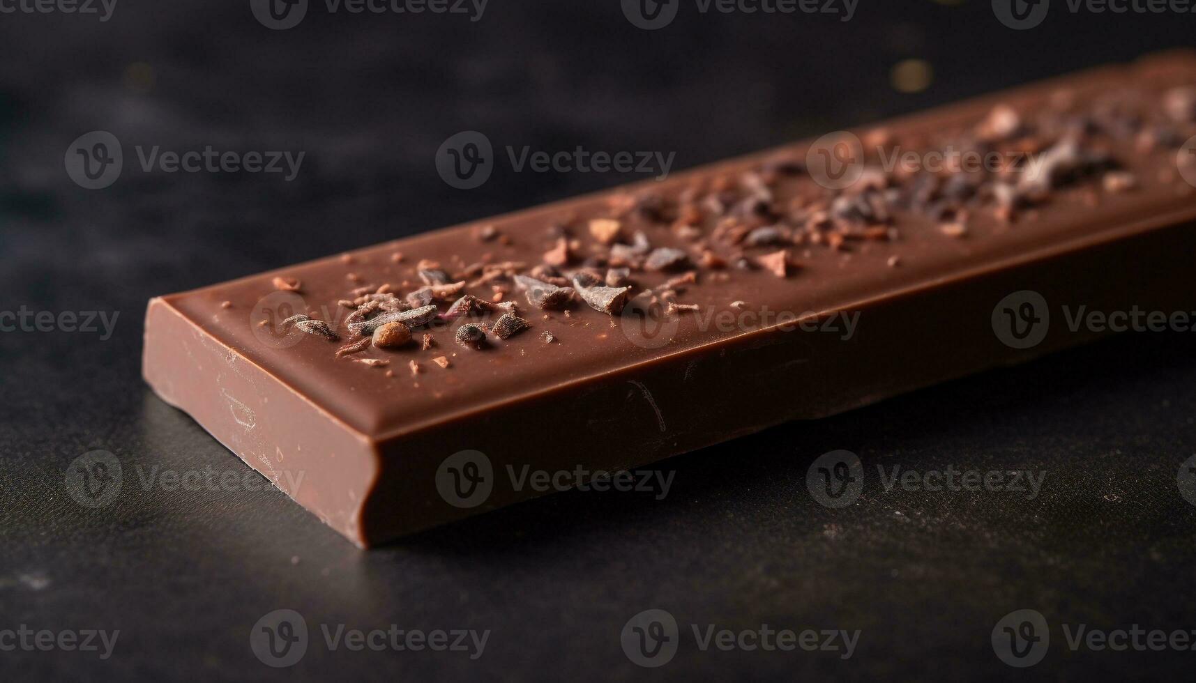 ai gegenereerd een aanlokkelijk stack van gebroken donker chocola Aan een houten tafel gegenereerd door ai foto