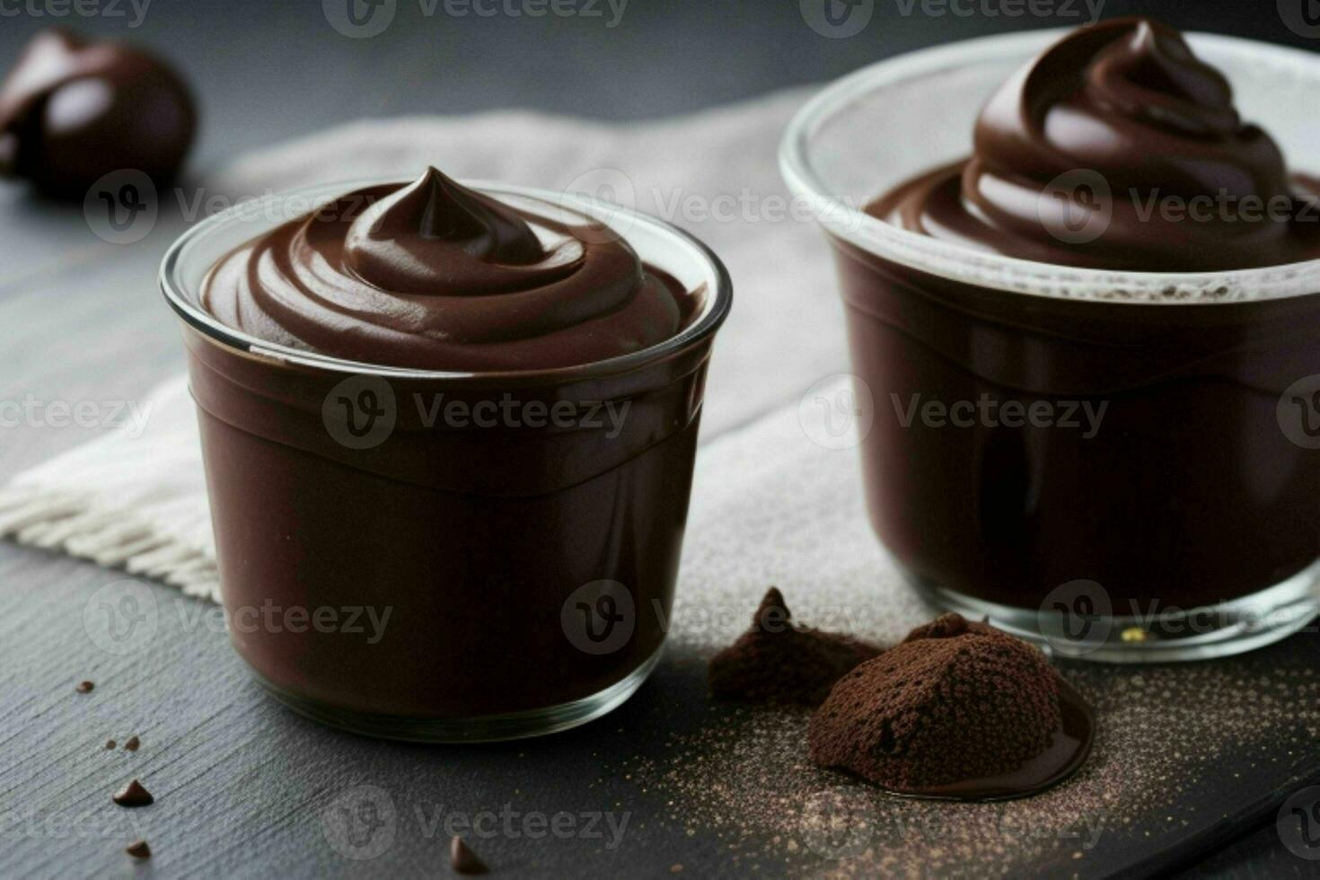 ai gegenereerd chocola pudding. pro foto