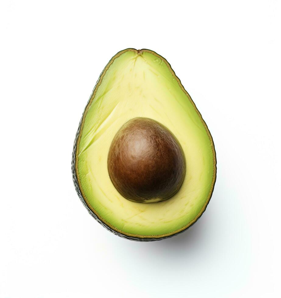 ai gegenereerd avocado Aan wit achtergrond. ai gegenereerd foto