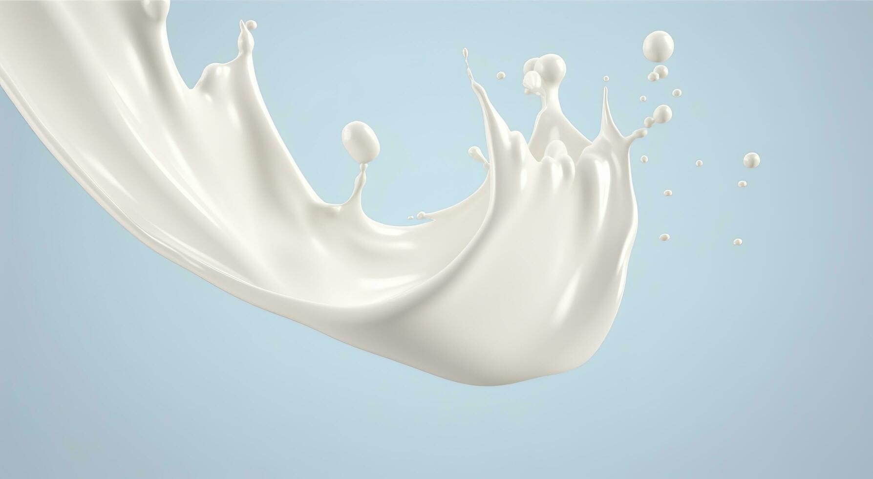 ai gegenereerd wit melk plons geïsoleerd Aan achtergrond, vloeistof of yoghurt plons, 3d illustratie. generatief ai foto