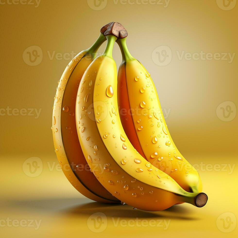 ai gegenereerd 3d realistisch tekenfilm schattig banaan fruit foto