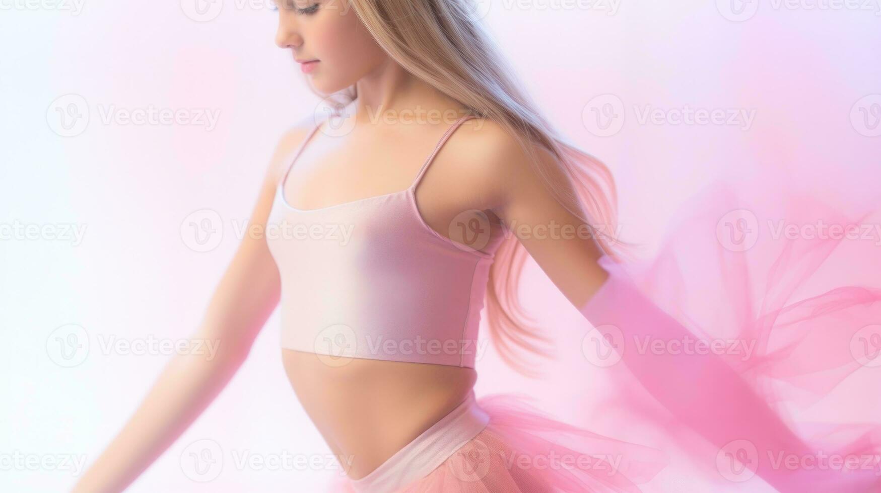 ai gegenereerd een bevallig ballerina in een roze tutu, uitstralend schoonheid en elegantie. generatief ai foto