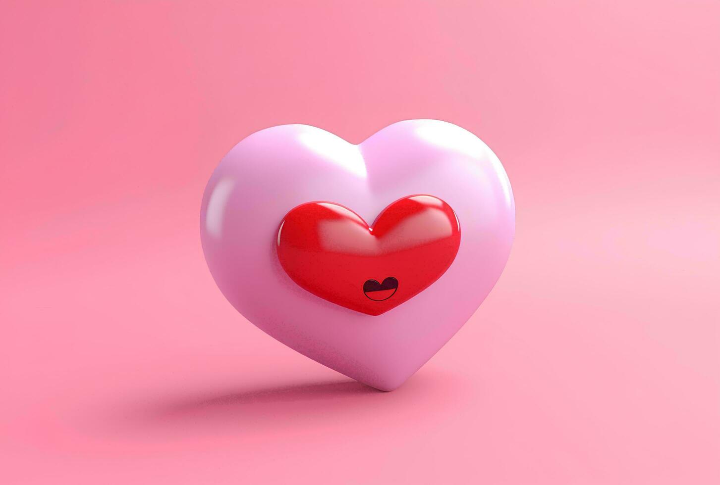 ai gegenereerd valentijnsdag dag achtergrond met roze harten en hart kader. 3d renderen liefde foto