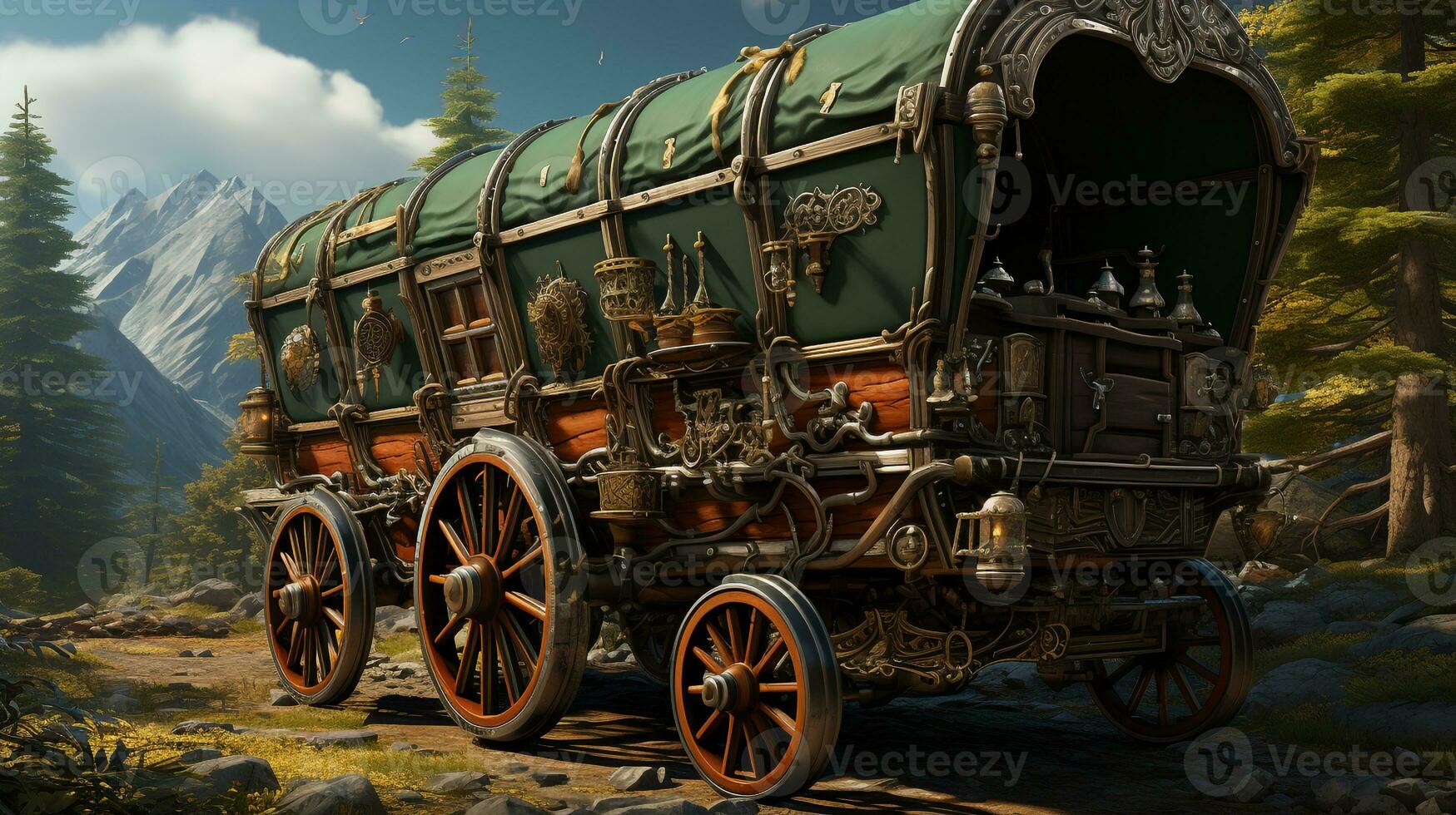 ai gegenereerd klassiek wagon achtergronden foto