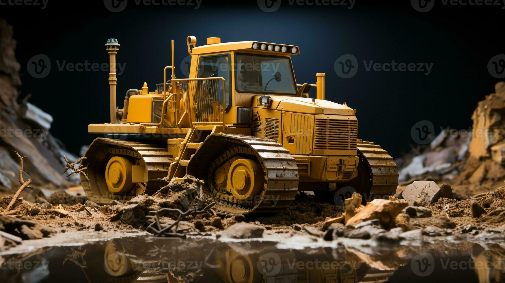 ai gegenereerd 3d realistisch bulldozer foto
