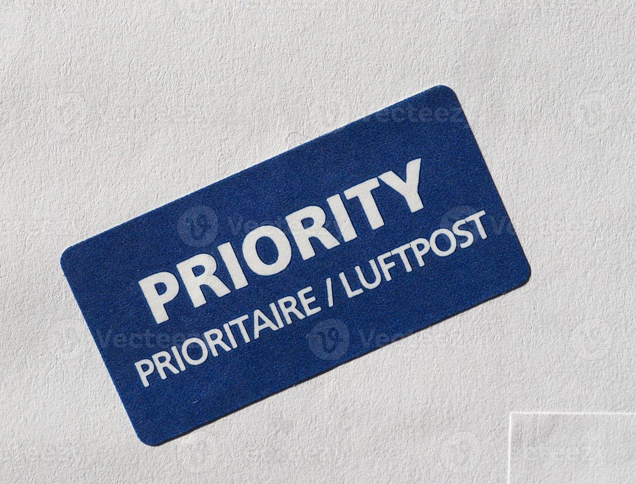 prioriteit mail label foto