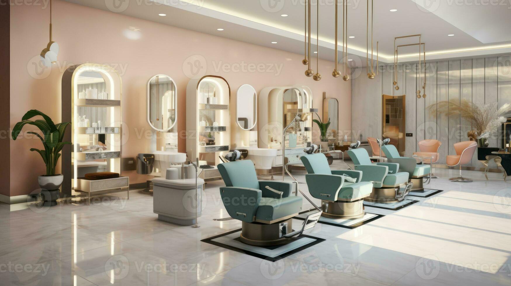 ai gegenereerd een betoverend glimp van luxe schoonheid spa salon foto