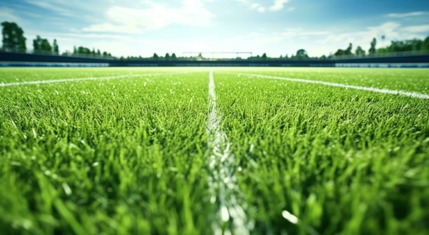 ai gegenereerd de gras maakt een perfect gras veld- Amerikaans voetbal veld- foto