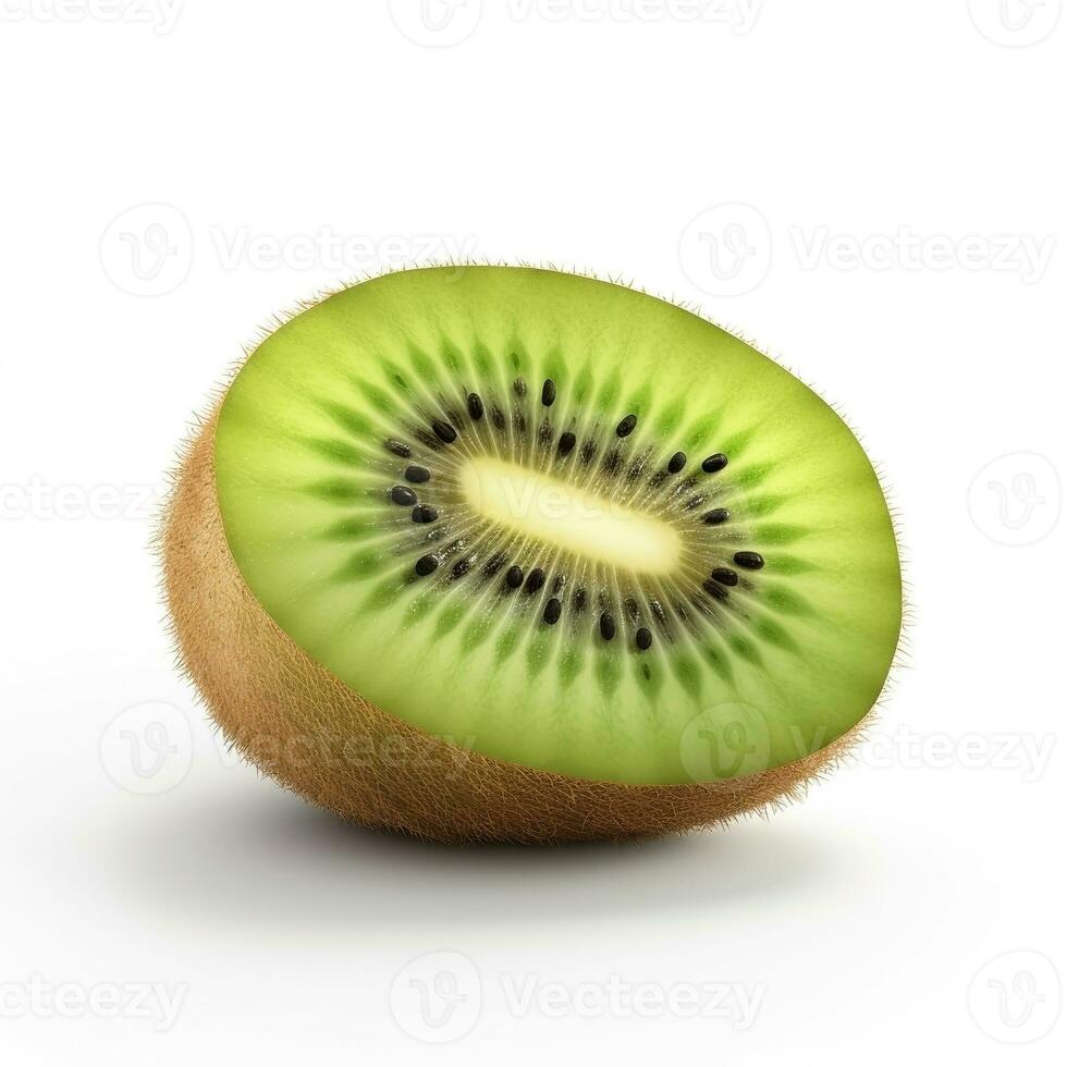 ai gegenereerd kiwi Aan wit achtergrond. vers vruchten. gezond voedsel concept foto