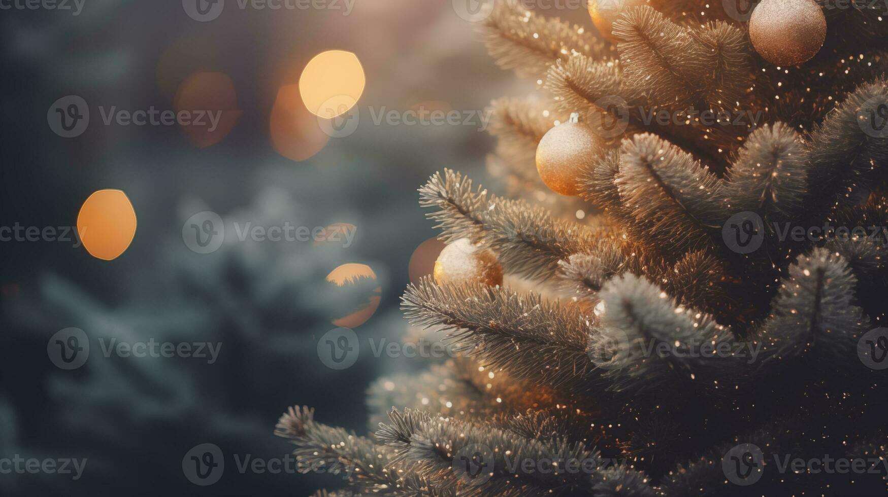 ai gegenereerd Kerstmis boom takken groen bomen natuurlijk kleur achtergrond foto