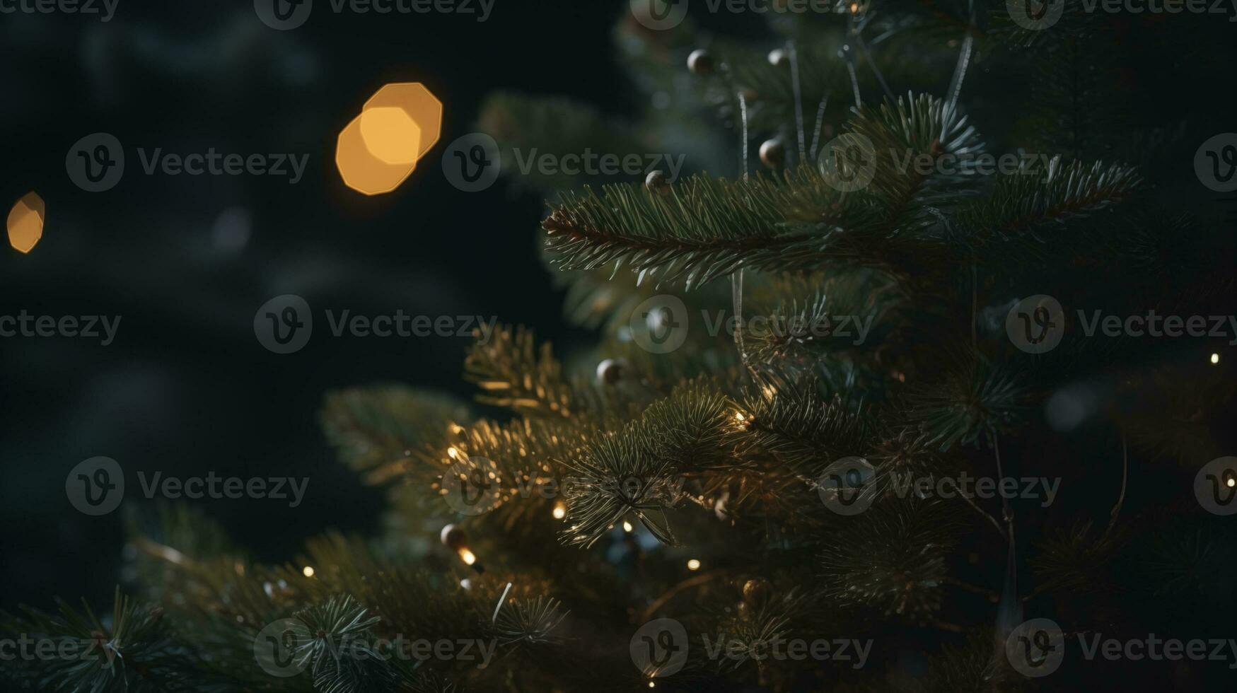 ai gegenereerd Kerstmis boom takken groen bomen natuurlijk kleur achtergrond foto