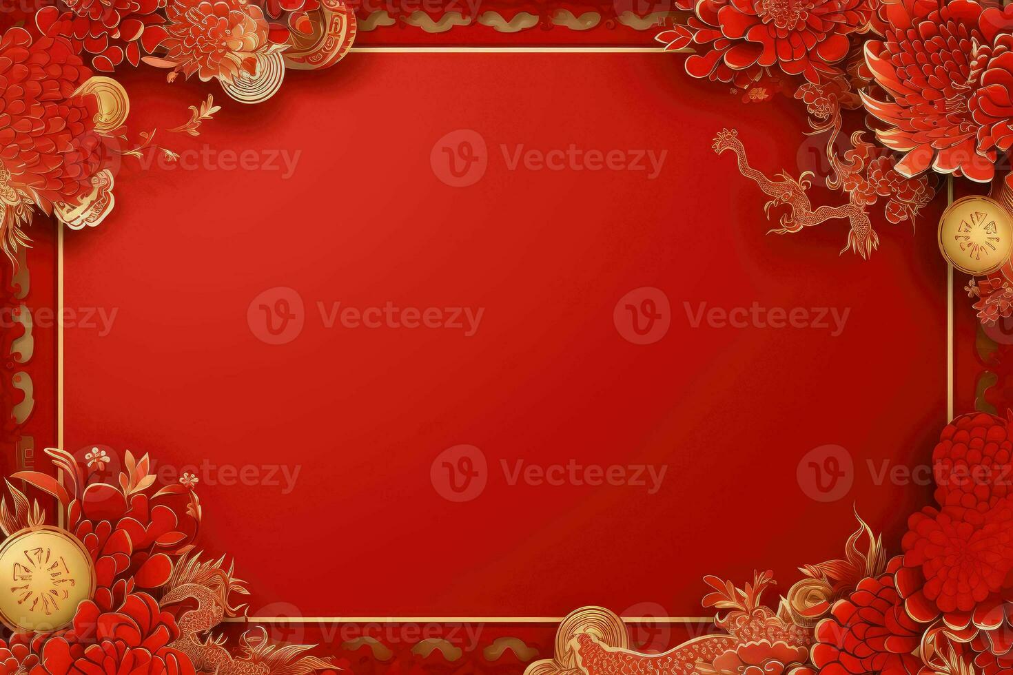 ai gegenereerd China nieuw jaar banier rood achtergrond foto