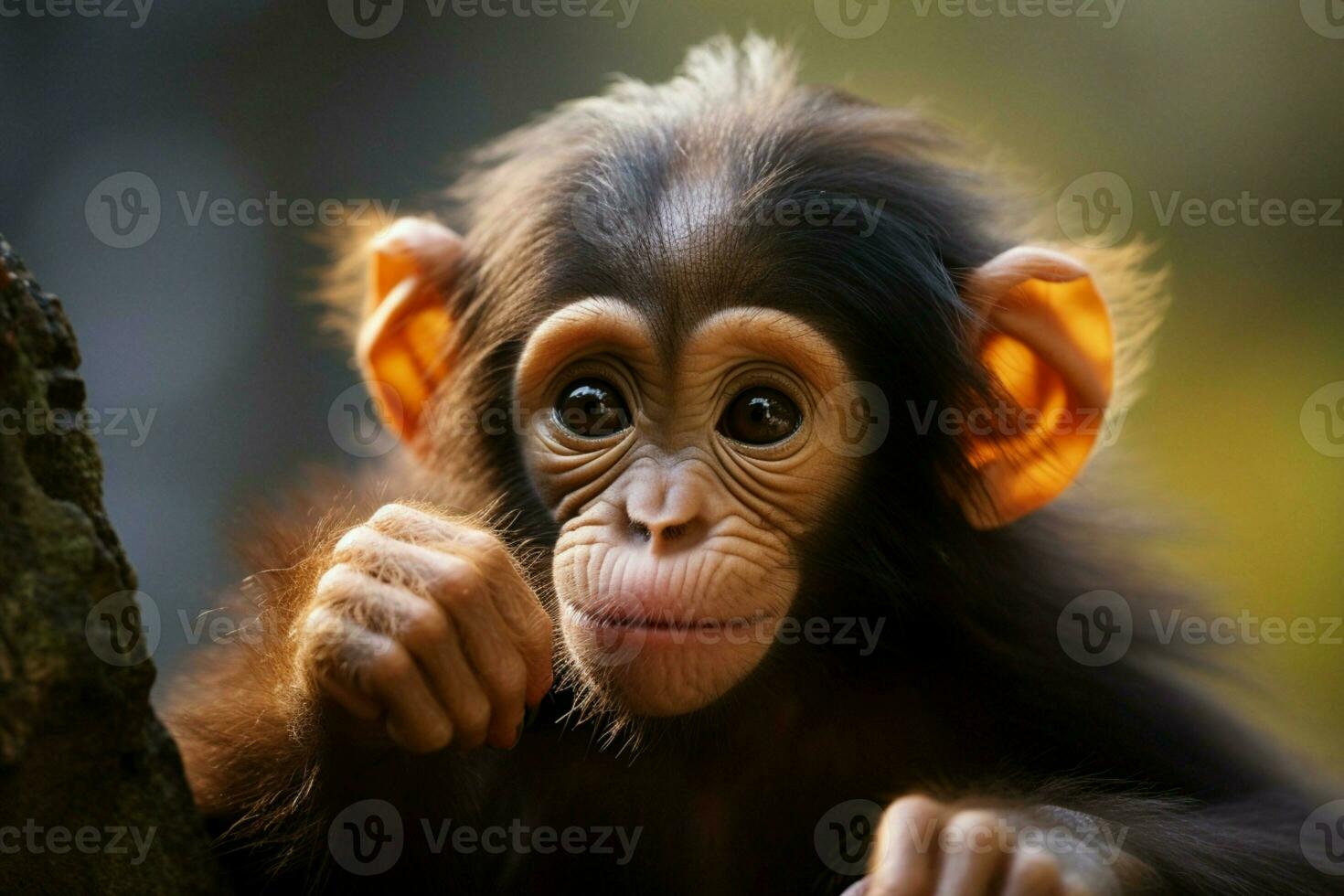 ai gegenereerd schattig weinig baby geit in de veld- ai gegenereerd foto