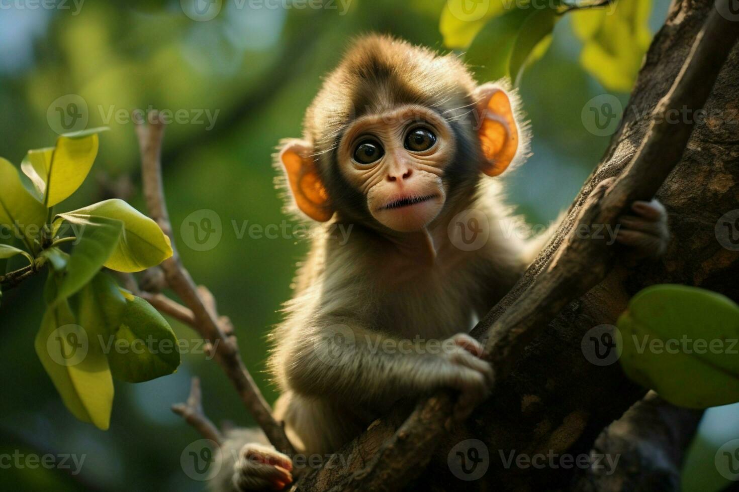 ai gegenereerd schattig weinig baby geit in de veld- ai gegenereerd foto